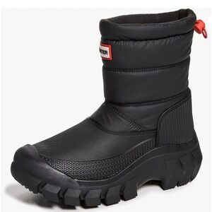 Hunter Intrepid Insulated Short Snow Boots Black Puffy Womens 9 UK 7 EU 40